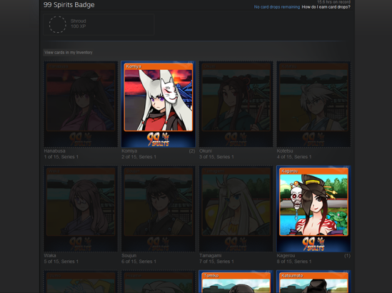 Steam Trading Cards for 99 Spirits